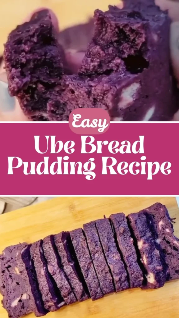 Easy Ube Bread Pudding
