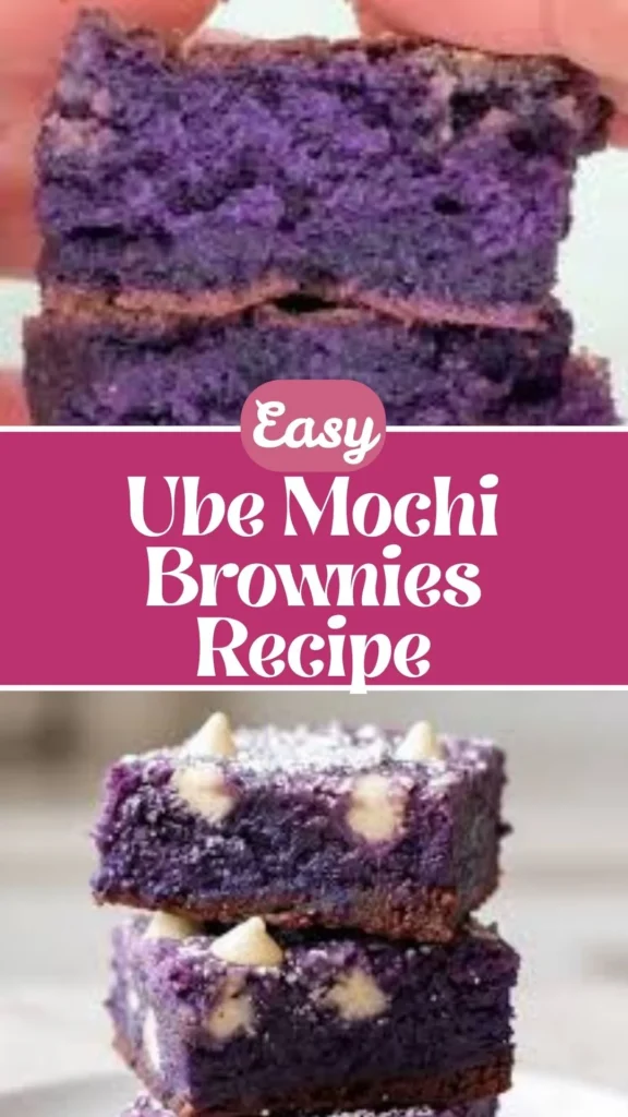 Easy Ube Mochi Brownies