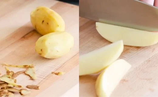 Peel and cut the potatoes