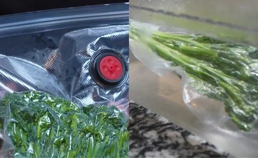 Seal the broccolini and Submerge